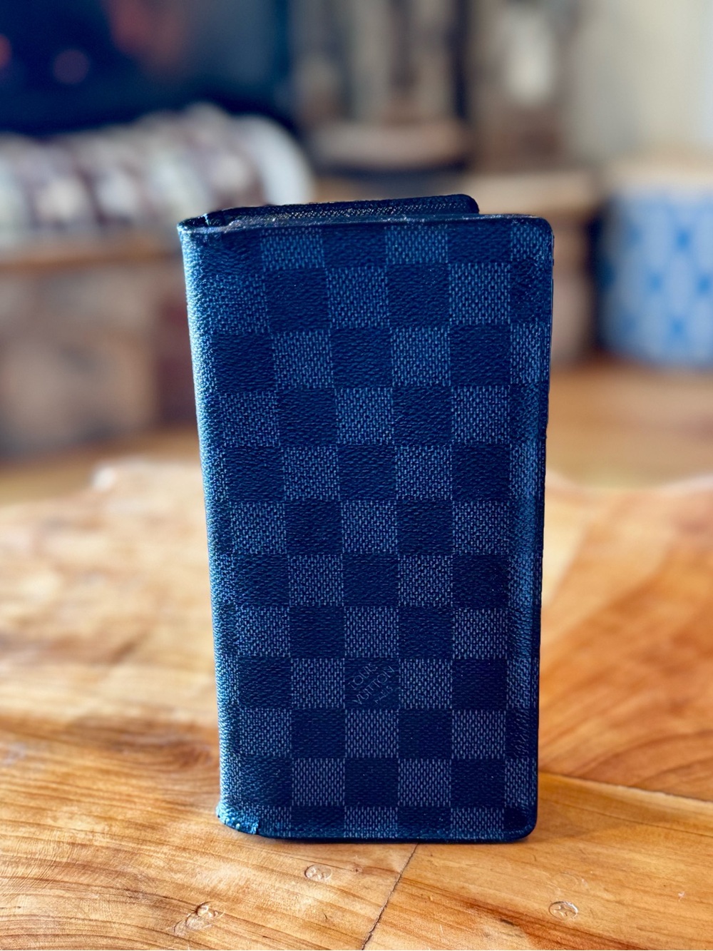 Louis Vuitton Damier Graphite Porte feiulle Brazza Long Wallet Black 2014